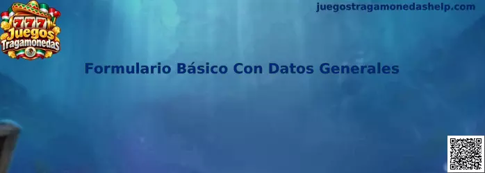 Guía interactiva para el llenado del Formulario Básico Con Datos Generales en juegos tragamonedas
